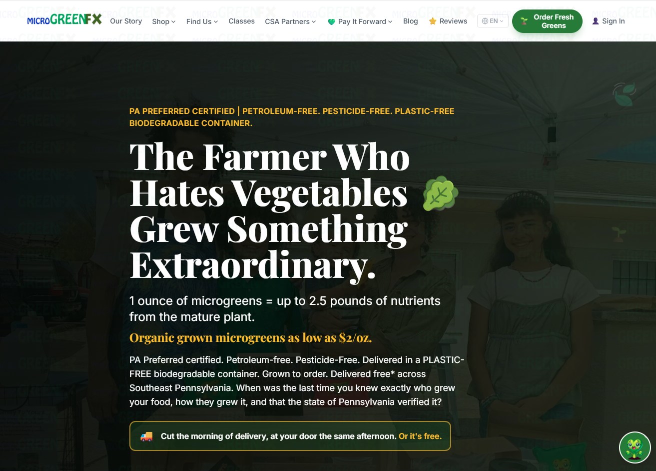 MicroGreenFX website built by MrRightSite
